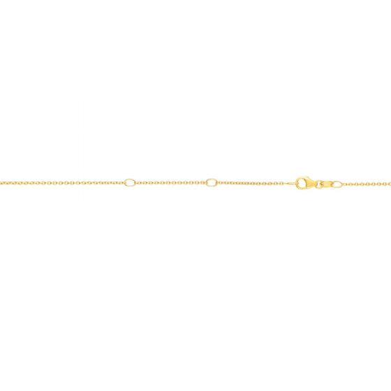 14K Gold 1.3mm Double Extendable Diamond Cut Cable Chain