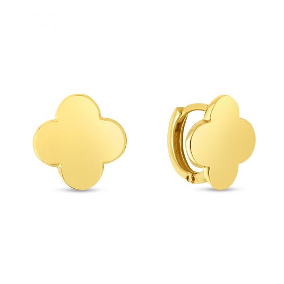 14K Gold Clover Earrings