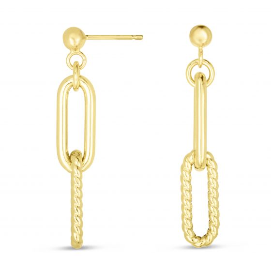 14K Gold Cable Paperclip Drop