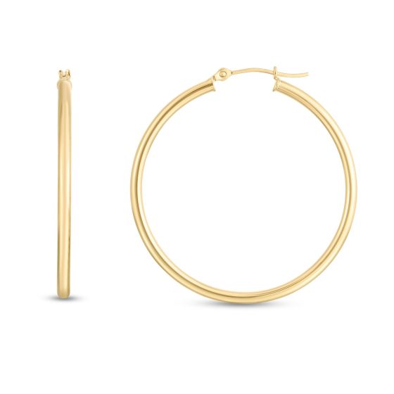 14K Round 2mm Hoops