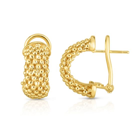 14K Gold Popcorn Half-Hoop Earrings