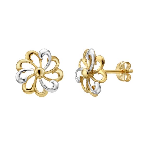 14K Gold Flower Stud Earring