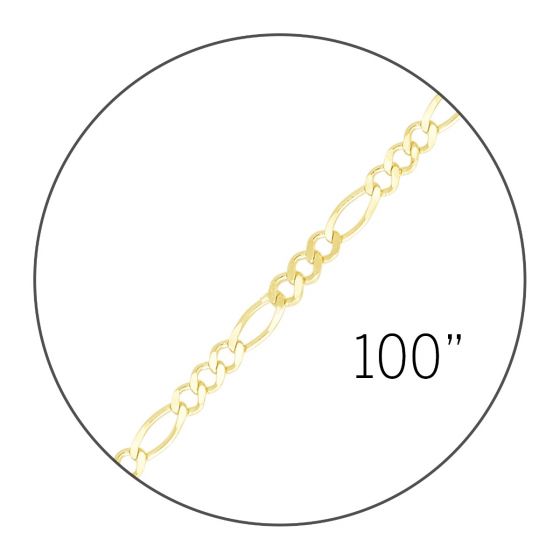 14K 100" 2.8mm Figaro Spool Chain