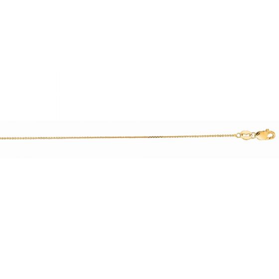 18K Gold .9mm Diamond Cut Cable Chain 