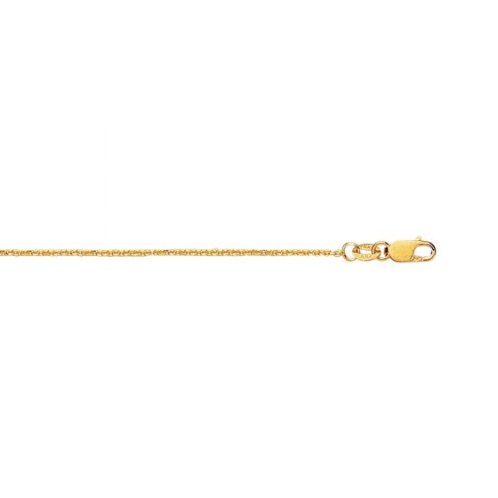 18K Gold 1.1mm Diamond Cut Cable Chain 