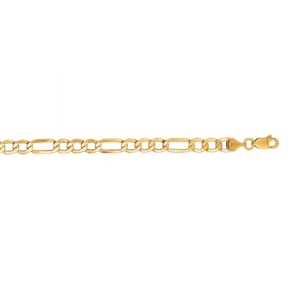 14K Gold 5.6mm Lite Figaro Chain