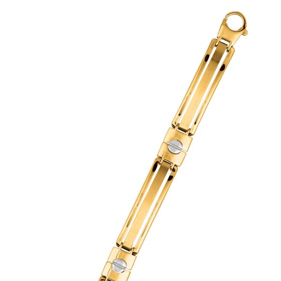 14K Gold Railroad Link with Screw Detail Chain