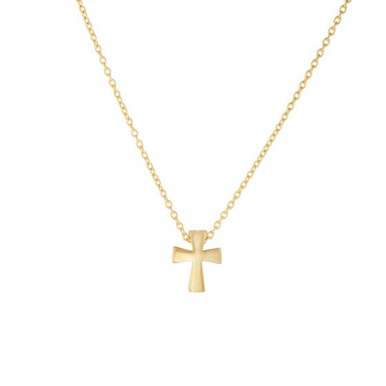 14K Gold Mini Cross Necklace