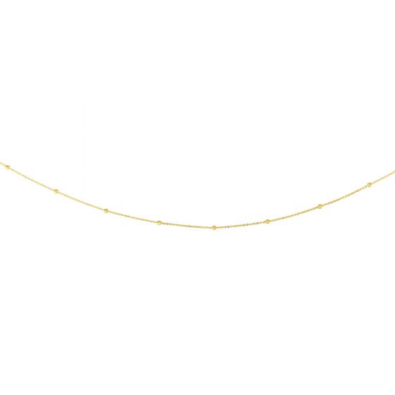 14K Gold 1.8mm Polished Bead Saturn Chain
