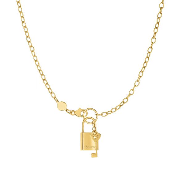 14K Gold Lock & Key (Forever) Necklace