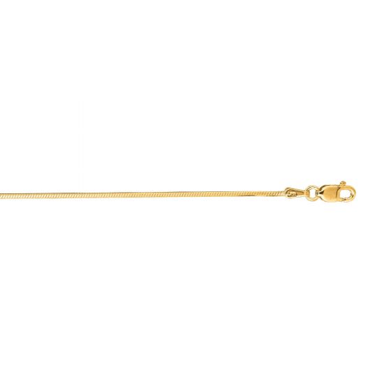 14K Gold 1mm Octagonal Snake Chain with Lobster Lock | Royal Chain Group
