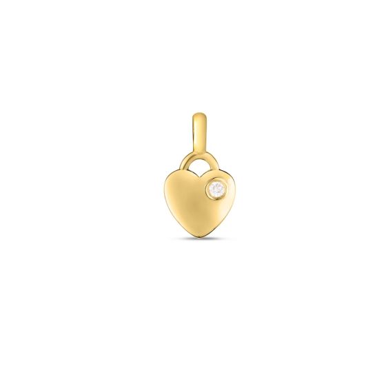 14K Diamond Heart Charm