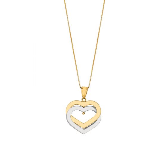 14K Gold Interlocking Hearts Necklace