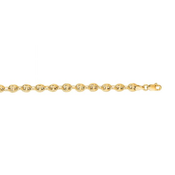 14K Gold Puffed Mariner Chain