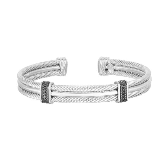 Sterling Silver Triple Strand Cable Men's Cuff