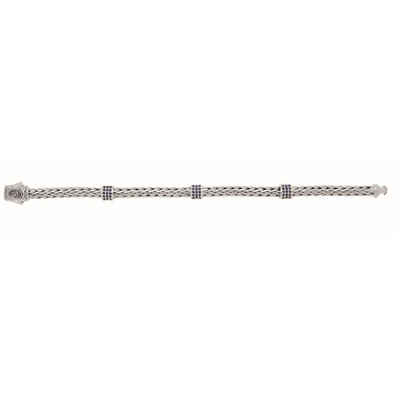 Sterling Silver Sapphire Woven Bracelet