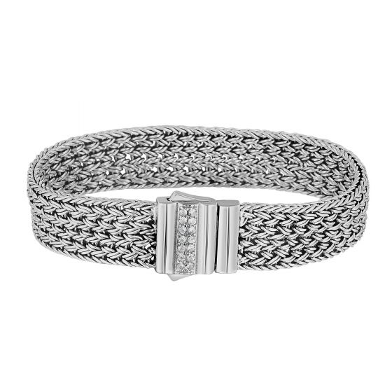 Sterling Silver Sapphire Woven Bracelet
