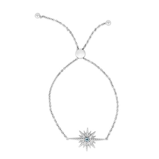 Constellation Diamond & Blue Topaz Adjustable Bracelet