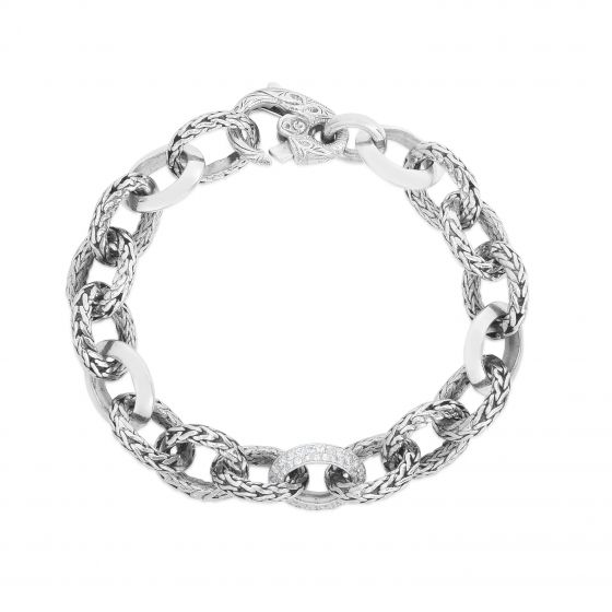 Sterling Silver Woven Chain Bracelet 