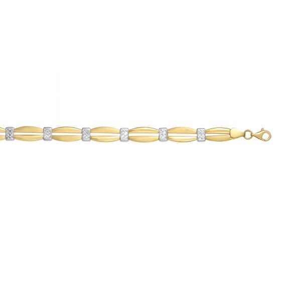 14K Two-tone Gold Station Stampato Bracelet