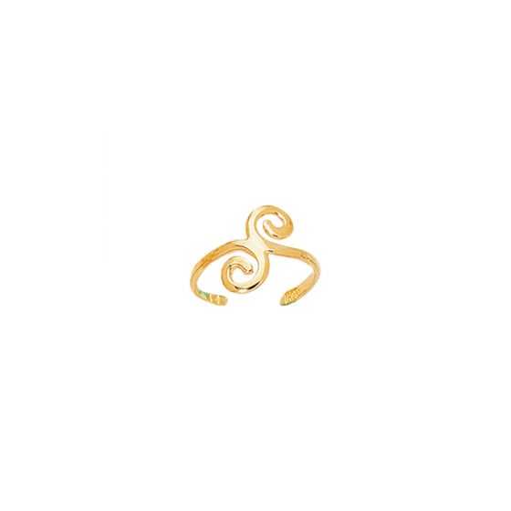 14K Gold Swirl Toe Ring
