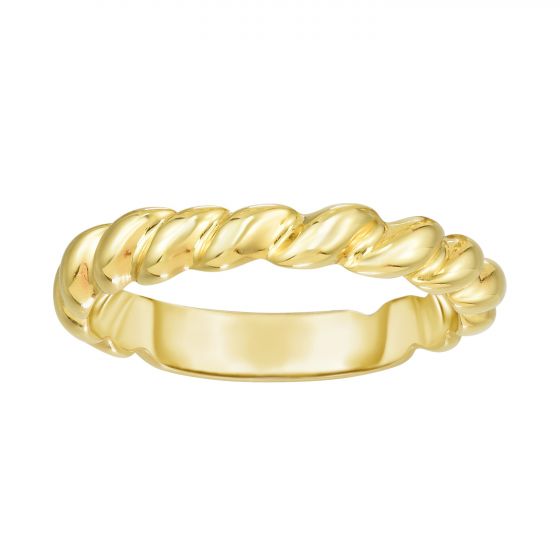 14K Gold Thin Twisted Band