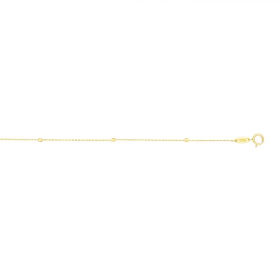 14K Gold 1.5mm Polished Cube Saturn Chain 