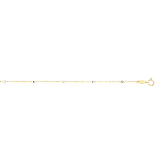 14K Gold 3.5mm Diamond Cut Bead Saturn Chain 