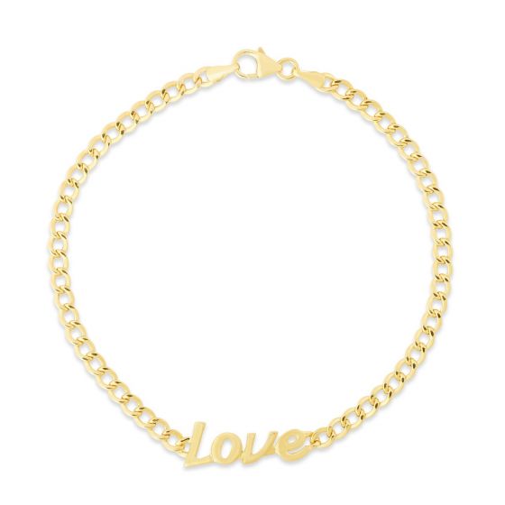 14K Love Curb Bracelet