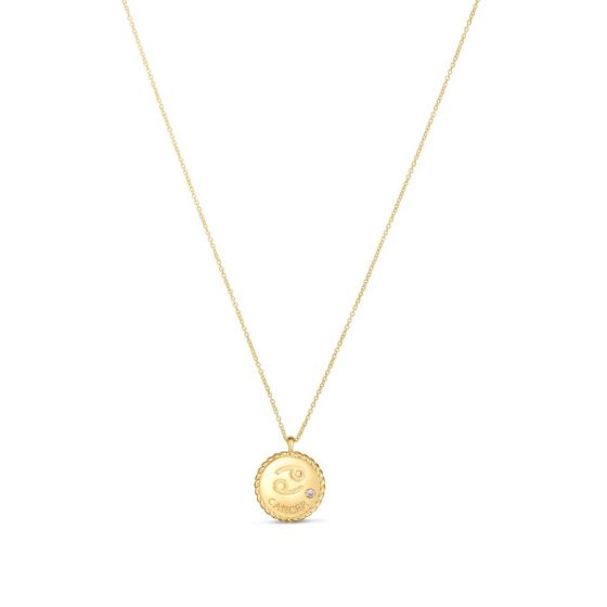 14K Gold Cancer Pendant Necklace