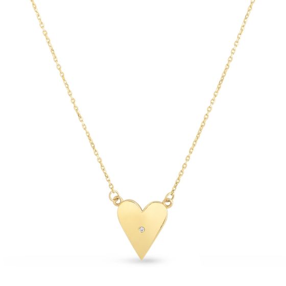 14K Gold Elongated Heart Necklace