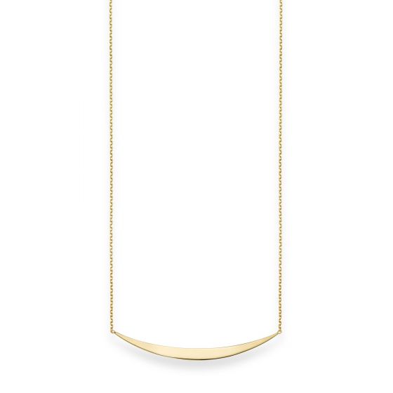 14K Gold Crescent Bar Necklace