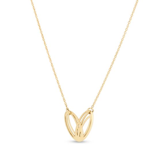 14K Small Loopy Heart Necklace
