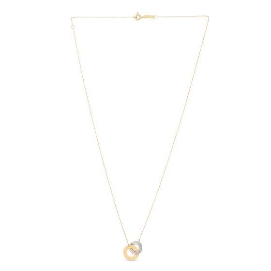 14K Gold & Mother of Pearl Circles Necklace