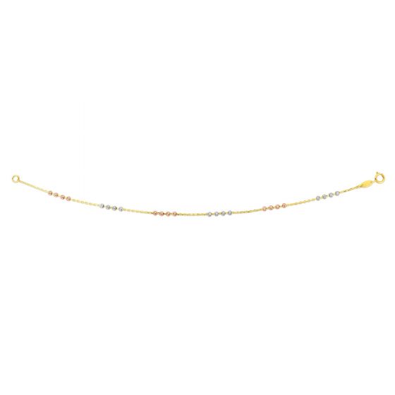 14K Gold  Bead Station Chain