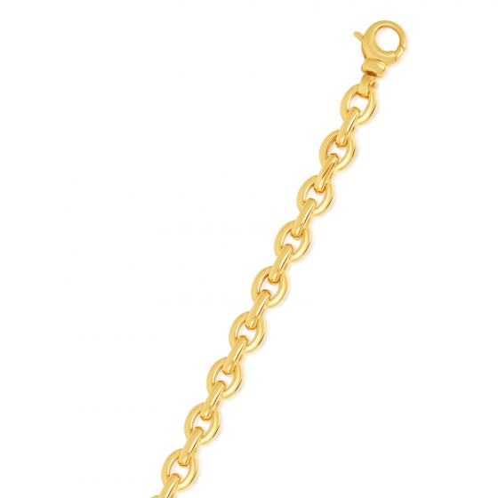 14K Gold Polished Oval Rolo Inspired Link Chain