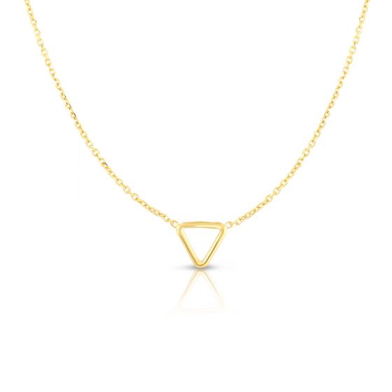 14K Gold Mini Open Triangle Necklace