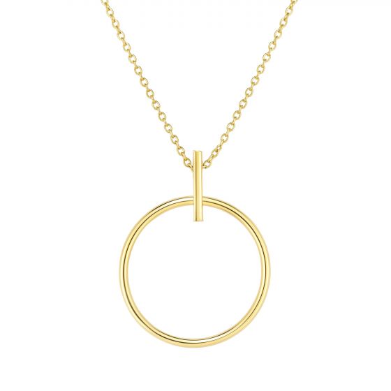 14K Gold Open Circle Necklace