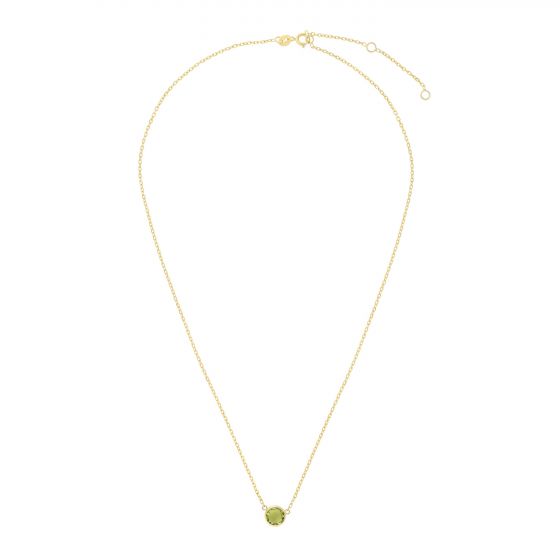 14K Gold & Peridot Solitaire Necklace