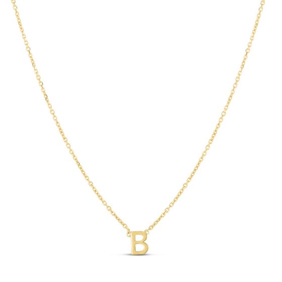14K Mini Initial B Necklace