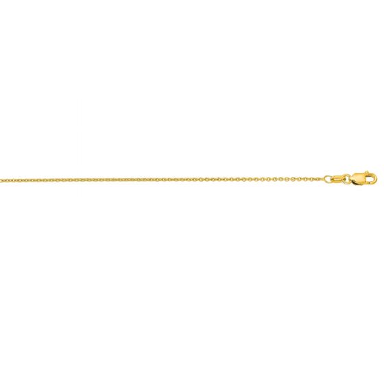 14K Gold 1.2mm Oval Cable Chain with Lobster Lock | Royal Chain Group