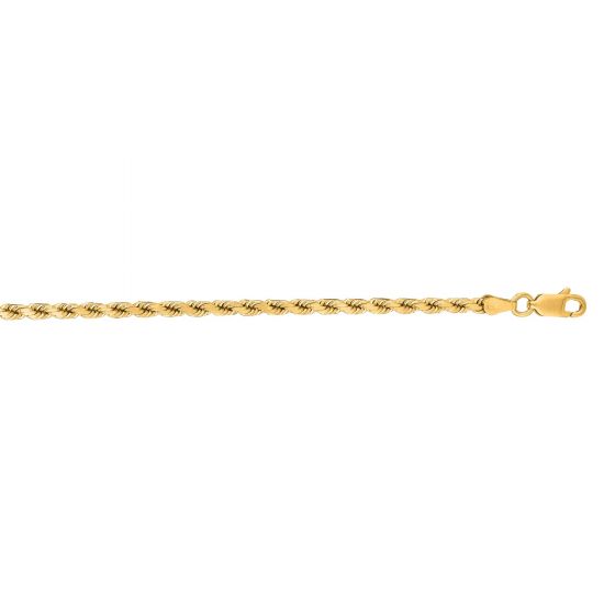 14K Gold 3.5mm Diamond Cut Royal Rope Chain 