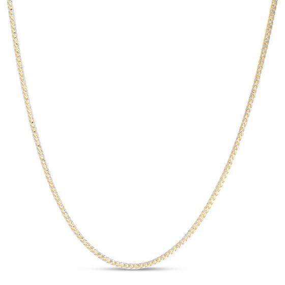 14K 2.3mm Round Pave Franco Chain
