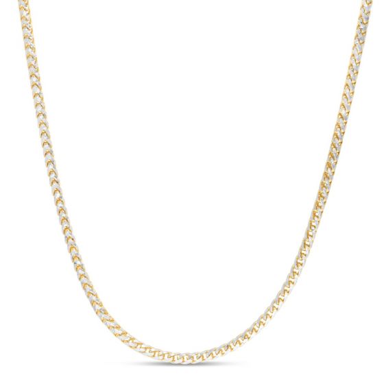 14K 3.2mm Round Pave Franco Chain