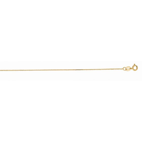 14K Gold 0.9mm Diamond Cut Cable Chain with Spring Ring | Royal Chain Group