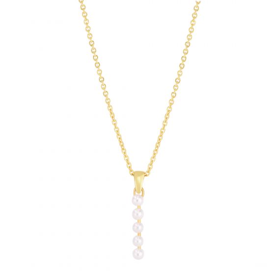 14K Pearl I Initial Necklace