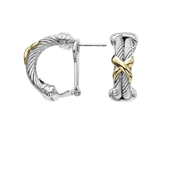 18K Gold Italian Cable Earring