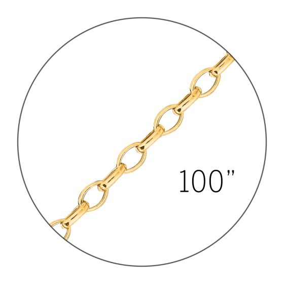 14K 100" 3.2mm Lite Oval Rolo Spool Chain