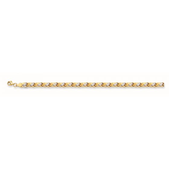 14K Two-tone Gold Satin X Stampato Bracelet