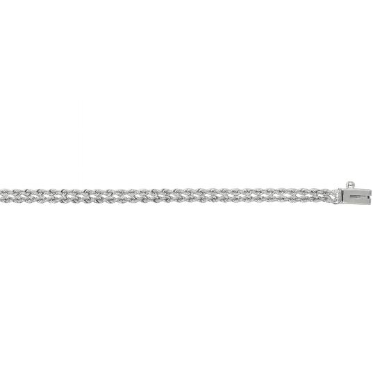 14K Gold 3.4mm Multi-Row Rope Chain Bracelet